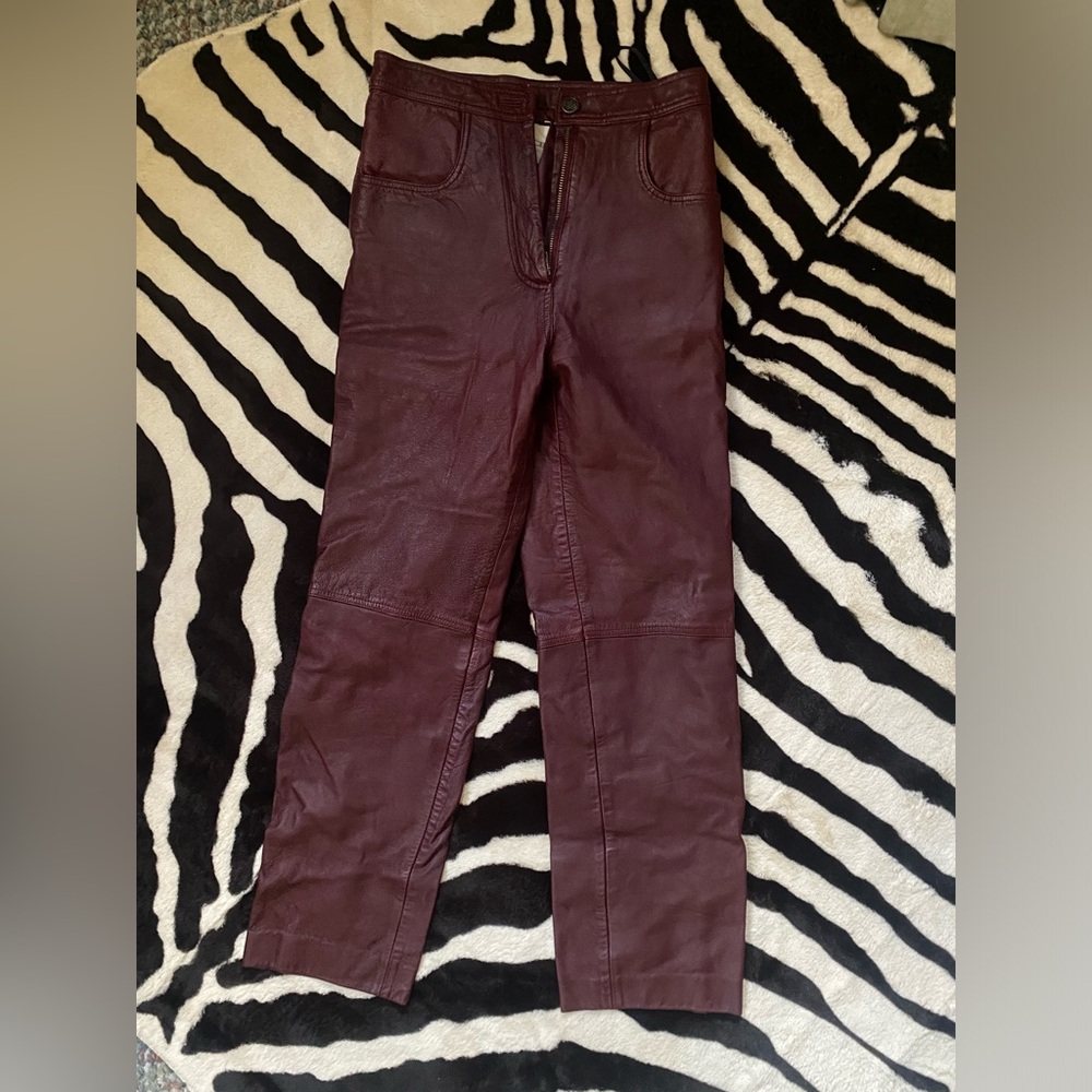 Burgundy Leather Pants